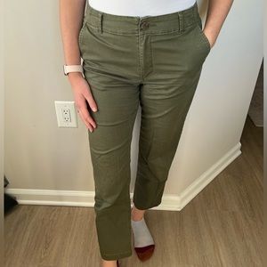 LOFT “The Perfect Straight” Green Pants